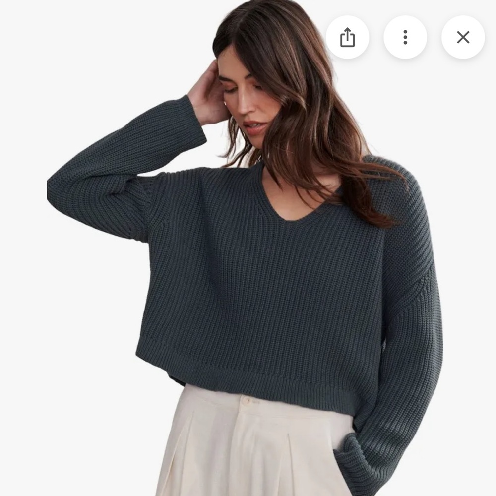 Jenni‎ Kayne Black Cotton Cabin Knit Sweater Size M